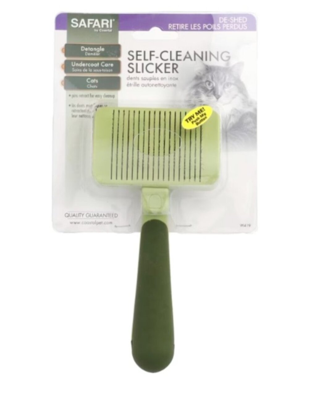 Safari, Self-Cleaning Slicker Brush for Cats